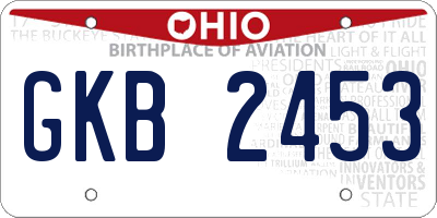 OH license plate GKB2453