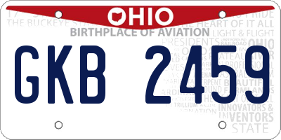 OH license plate GKB2459