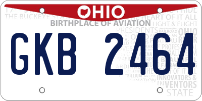 OH license plate GKB2464