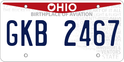 OH license plate GKB2467