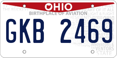 OH license plate GKB2469