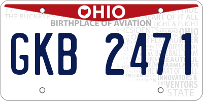 OH license plate GKB2471