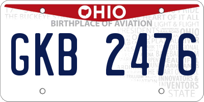 OH license plate GKB2476