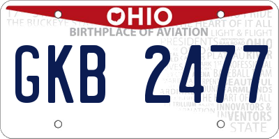 OH license plate GKB2477