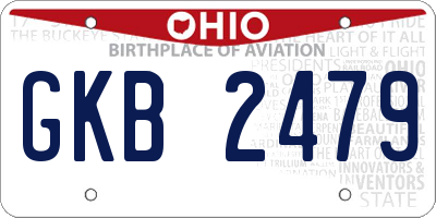 OH license plate GKB2479