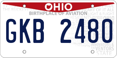 OH license plate GKB2480