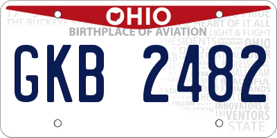 OH license plate GKB2482