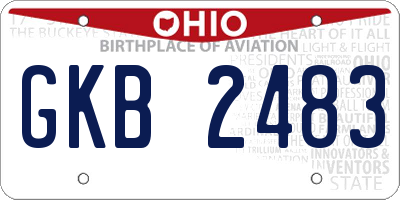 OH license plate GKB2483