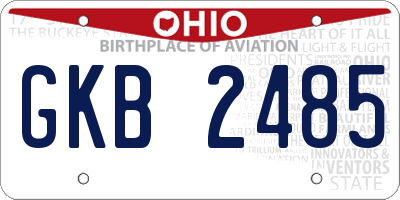 OH license plate GKB2485