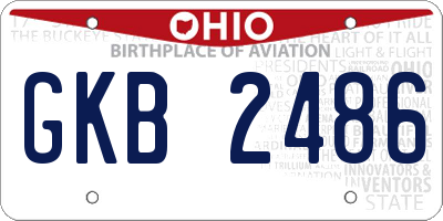 OH license plate GKB2486