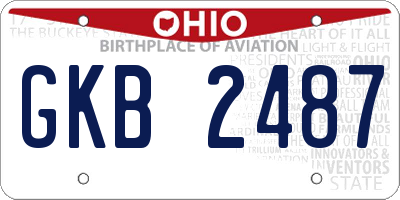 OH license plate GKB2487