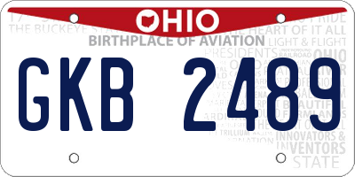 OH license plate GKB2489