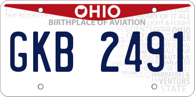 OH license plate GKB2491