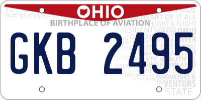OH license plate GKB2495