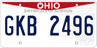 OH license plate GKB2496