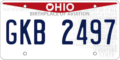 OH license plate GKB2497