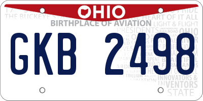 OH license plate GKB2498