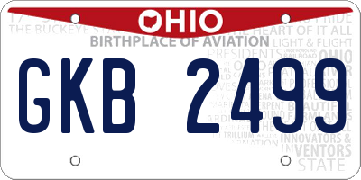 OH license plate GKB2499