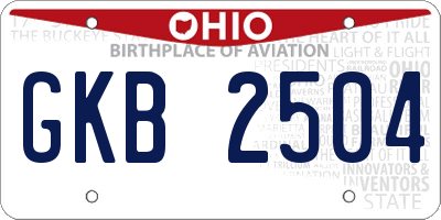 OH license plate GKB2504