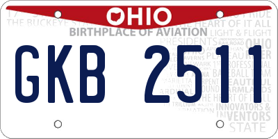 OH license plate GKB2511