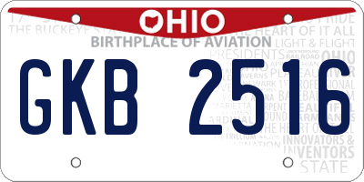 OH license plate GKB2516