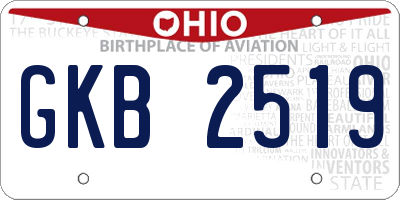 OH license plate GKB2519