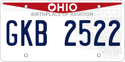 OH license plate GKB2522