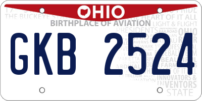 OH license plate GKB2524