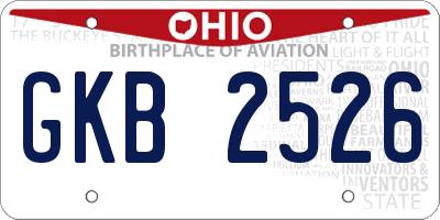 OH license plate GKB2526