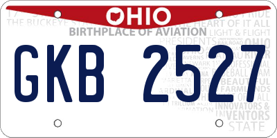 OH license plate GKB2527