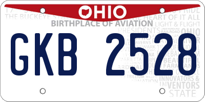 OH license plate GKB2528