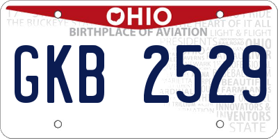 OH license plate GKB2529