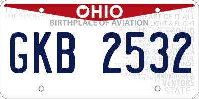 OH license plate GKB2532