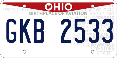 OH license plate GKB2533