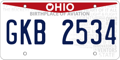 OH license plate GKB2534