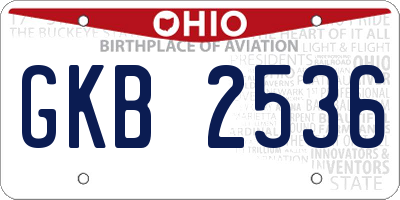 OH license plate GKB2536