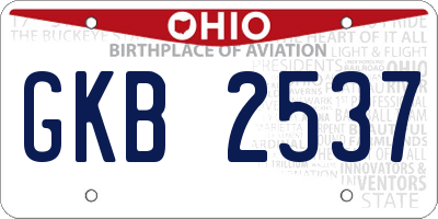 OH license plate GKB2537