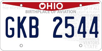 OH license plate GKB2544
