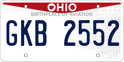 OH license plate GKB2552