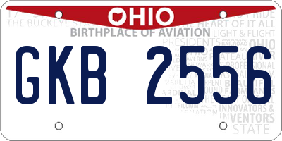 OH license plate GKB2556
