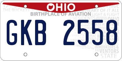 OH license plate GKB2558