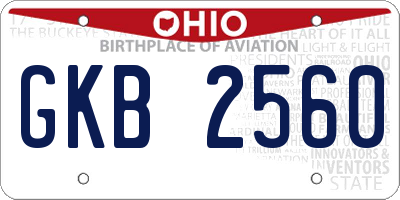 OH license plate GKB2560