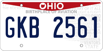 OH license plate GKB2561