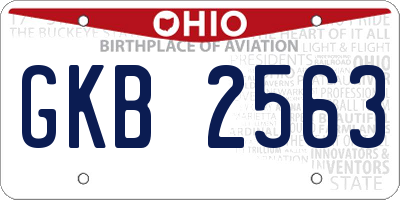 OH license plate GKB2563