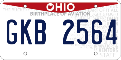 OH license plate GKB2564