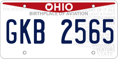 OH license plate GKB2565