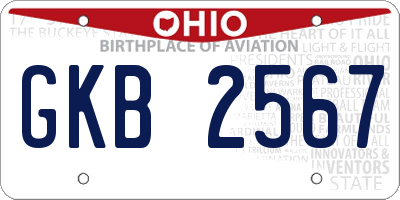 OH license plate GKB2567