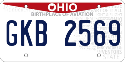 OH license plate GKB2569