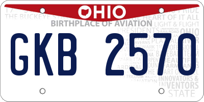 OH license plate GKB2570