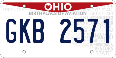 OH license plate GKB2571